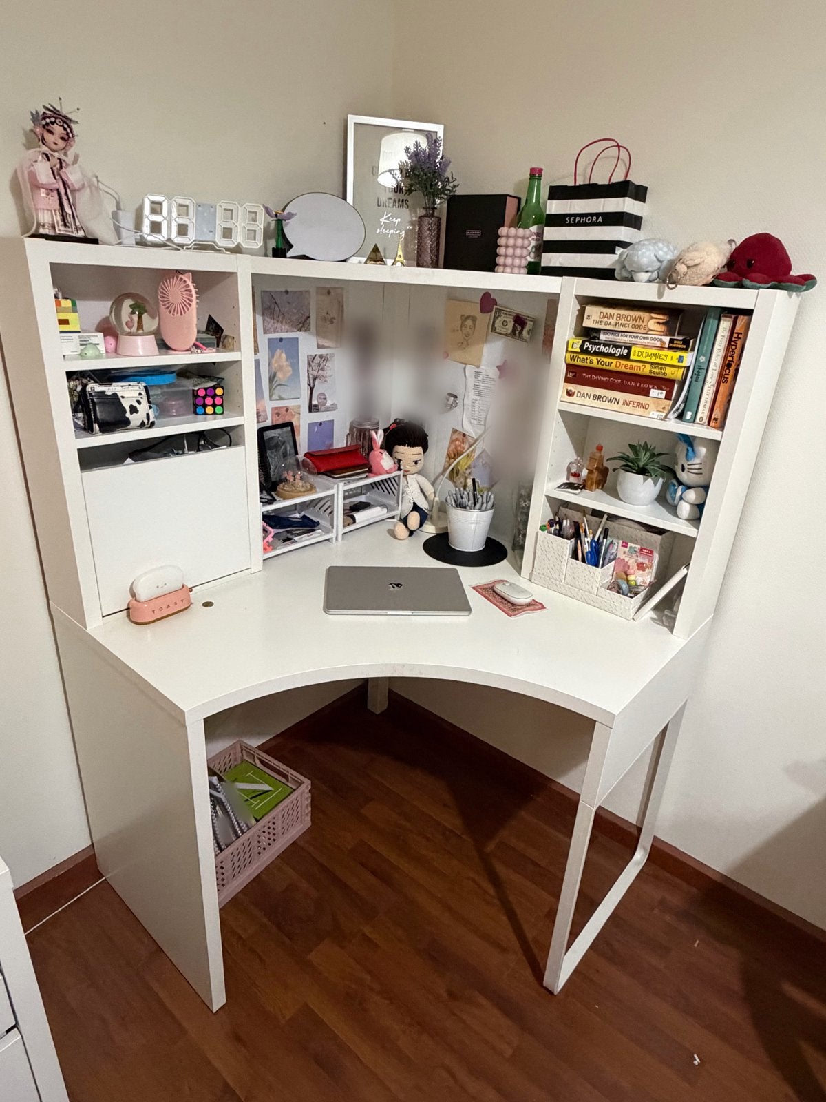 IKEA MICKE Hoekbureau Wit, Ophalen, Opbergruimte, Gebruikt, Spaanplaat of MDF
