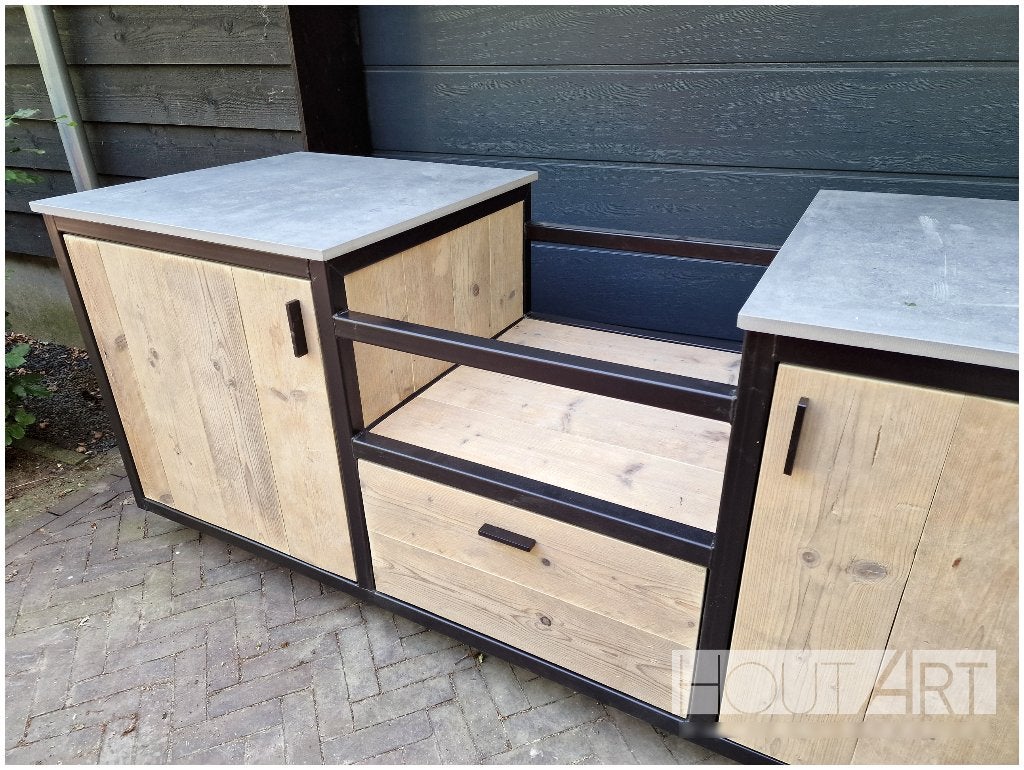 Buitenkeuken Kamado Egg stalen frame met steigerhout!, Houtskool, Info@hout-art.nl, Nieuw, Ophalen of Verzenden