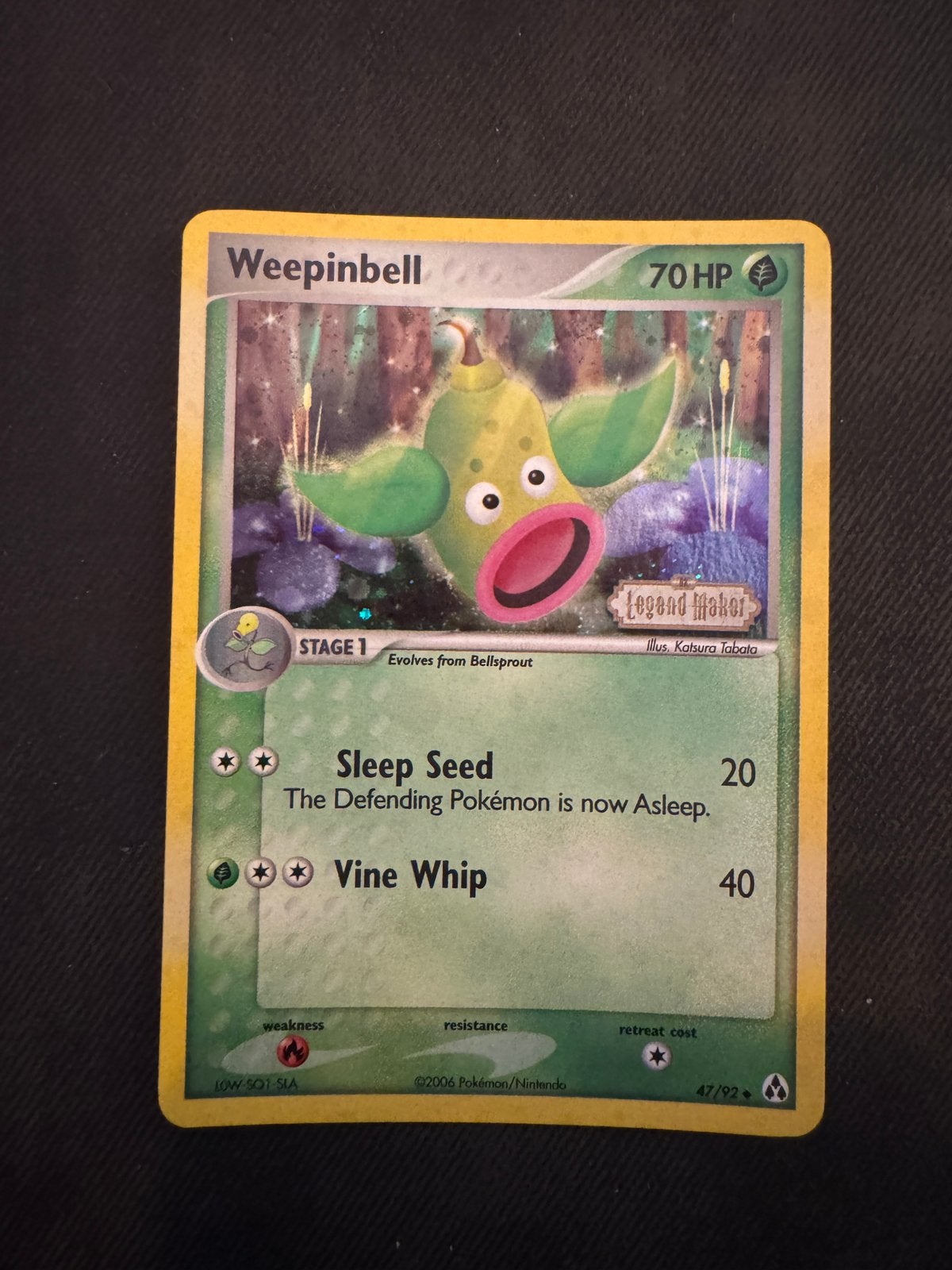 Weepinbell 47/92 reverse holo EX Legend Maker Pokemon kaart, Verzenden, Zo goed als nieuw