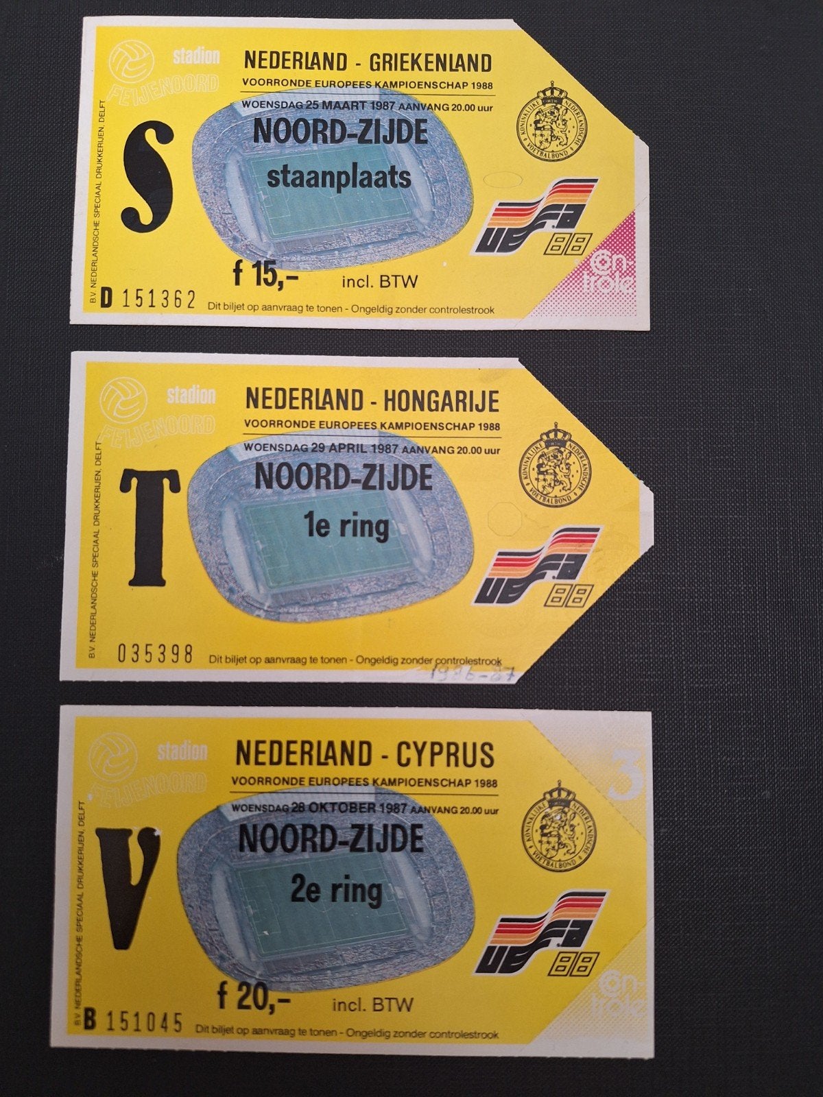 Tickets Nederlandselftal 1987., Verzenden, Gebruikt, Feyenoord