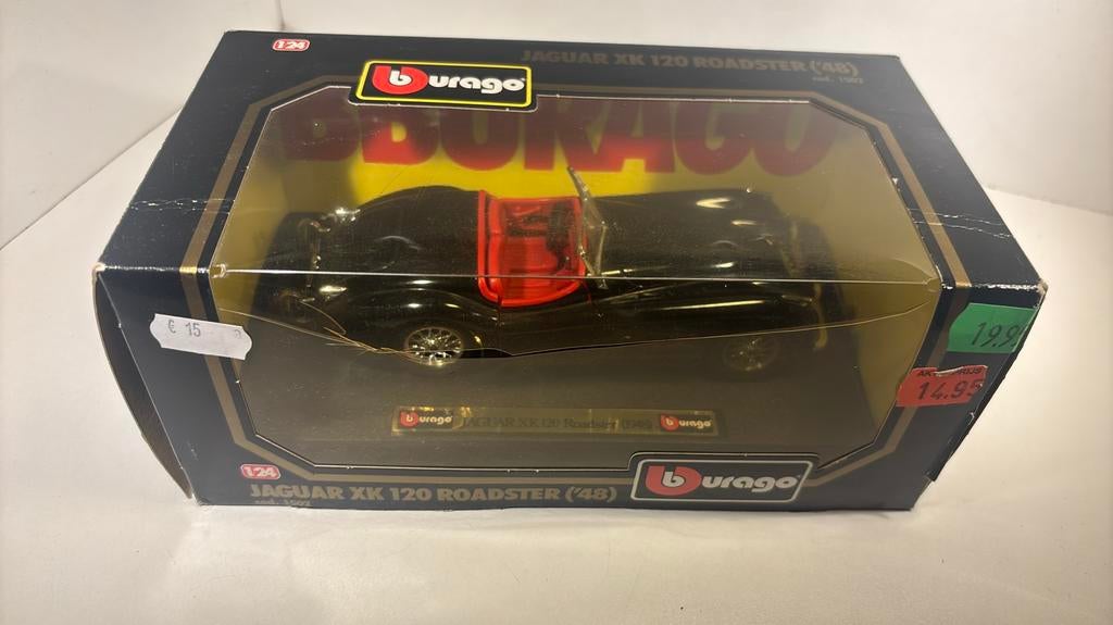Jaguar xk120 roadster 1948 Bburago 1.24, Ophalen of Verzenden, Bburago, A, A