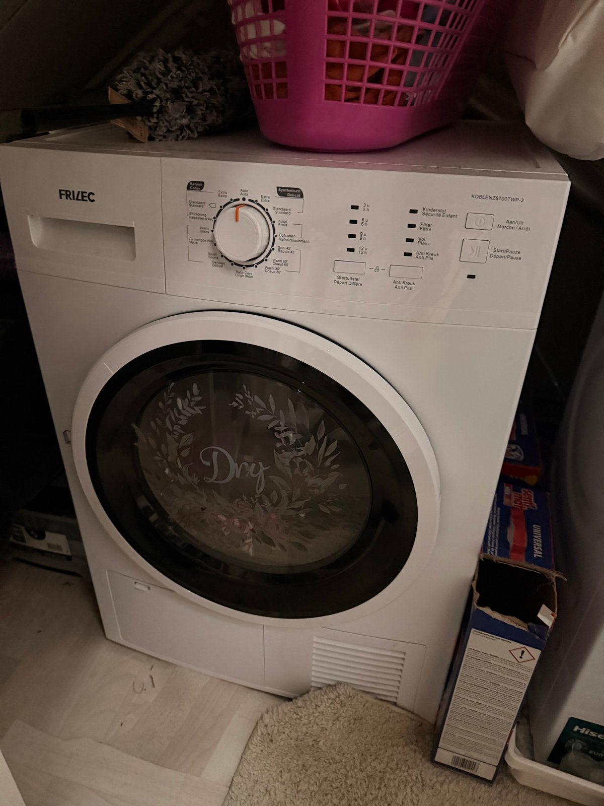 Frilec KOBLENZ8700TWP-3 Warmtepompdroger 8kg - 3 jaar oud, Ophalen, Wolprogramma, Overige typen, 8 tot 10 kg