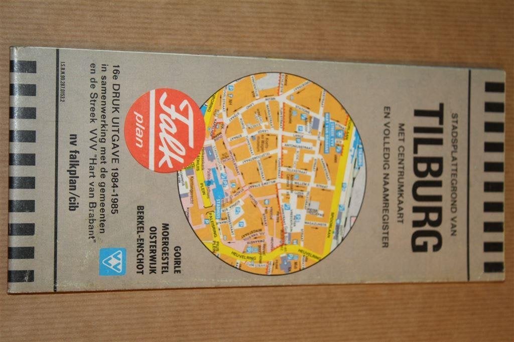 Oude Falk Stadsplattegrond/ Kaart - Tilburg - 1984, Gelezen, Ophalen of Verzenden, Landkaart, 1800 tot 2000