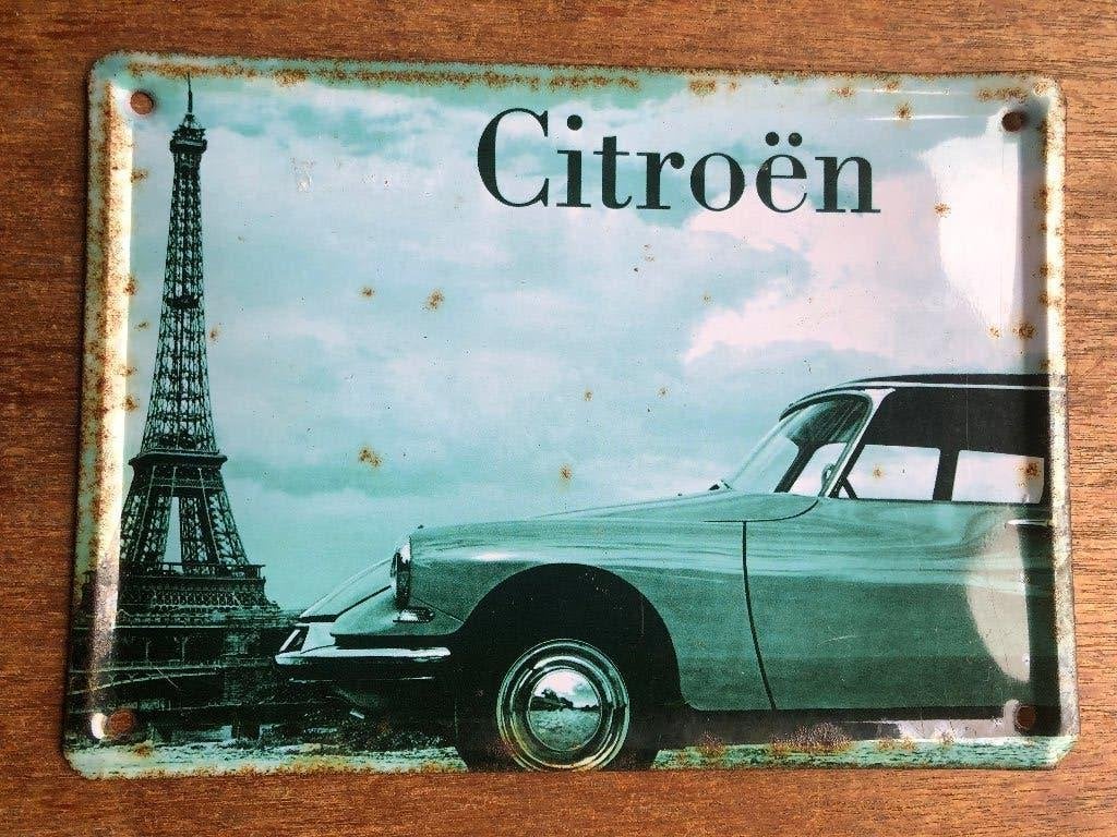Citroen Citroën ID DS reclame schildje bord blik, Ophalen of Verzenden, Zo goed als nieuw, Auto's