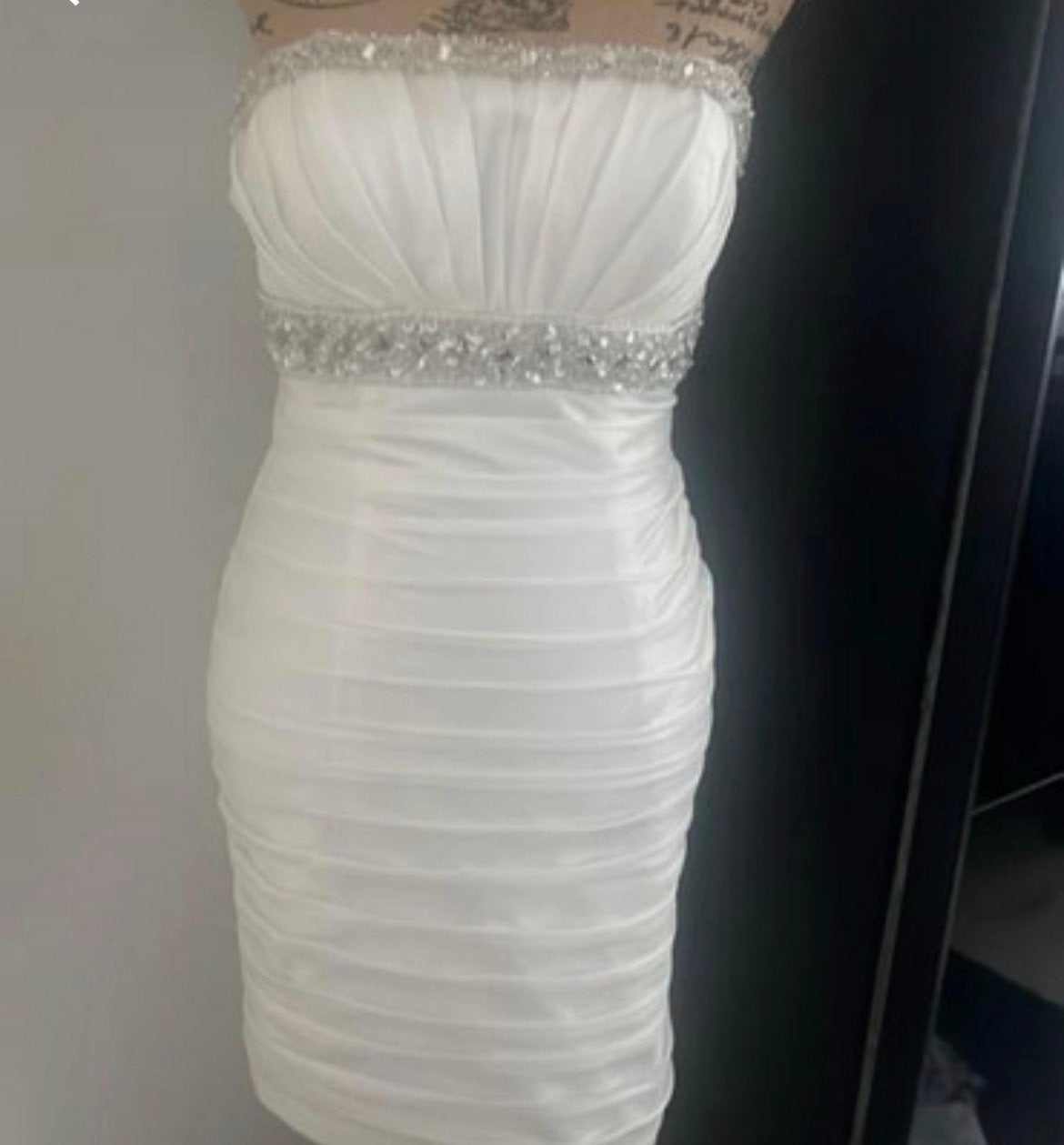 Mooie bling bling trouwjurk, maat XS, uit Amsterdam, Ophalen of Verzenden, Gedragen, Wit, Trouwjurk
