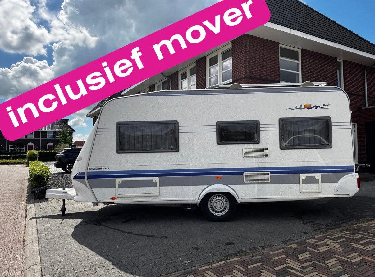 Hobby excellent easy 460 UFE,mover,luifel,nieuwe matrassen, Caravans en Kamperen, Kachel, Rondzit, Hobby, Frans bed
