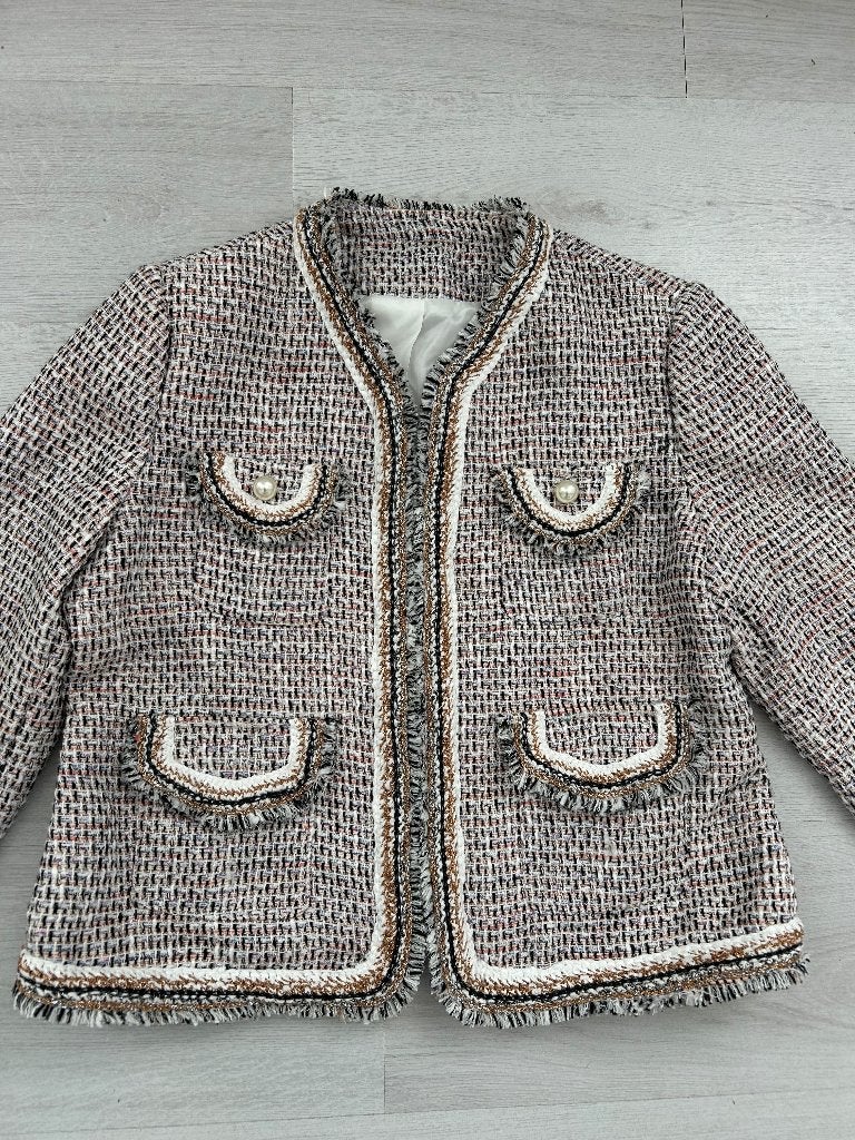 Mt 44 bouclé jas blazer vest colbert nieuw, Kleding | Dames, Beige, Maat 42/44 (L), Nieuw, Ophalen of Verzenden