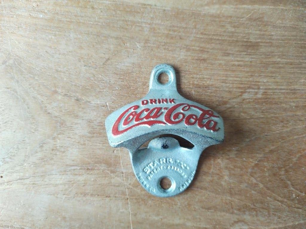 Vintage Coca cola muur fles opener Starr "x" Brown co, Ophalen of Verzenden, Gebruikt, Gebruiksvoorwerp