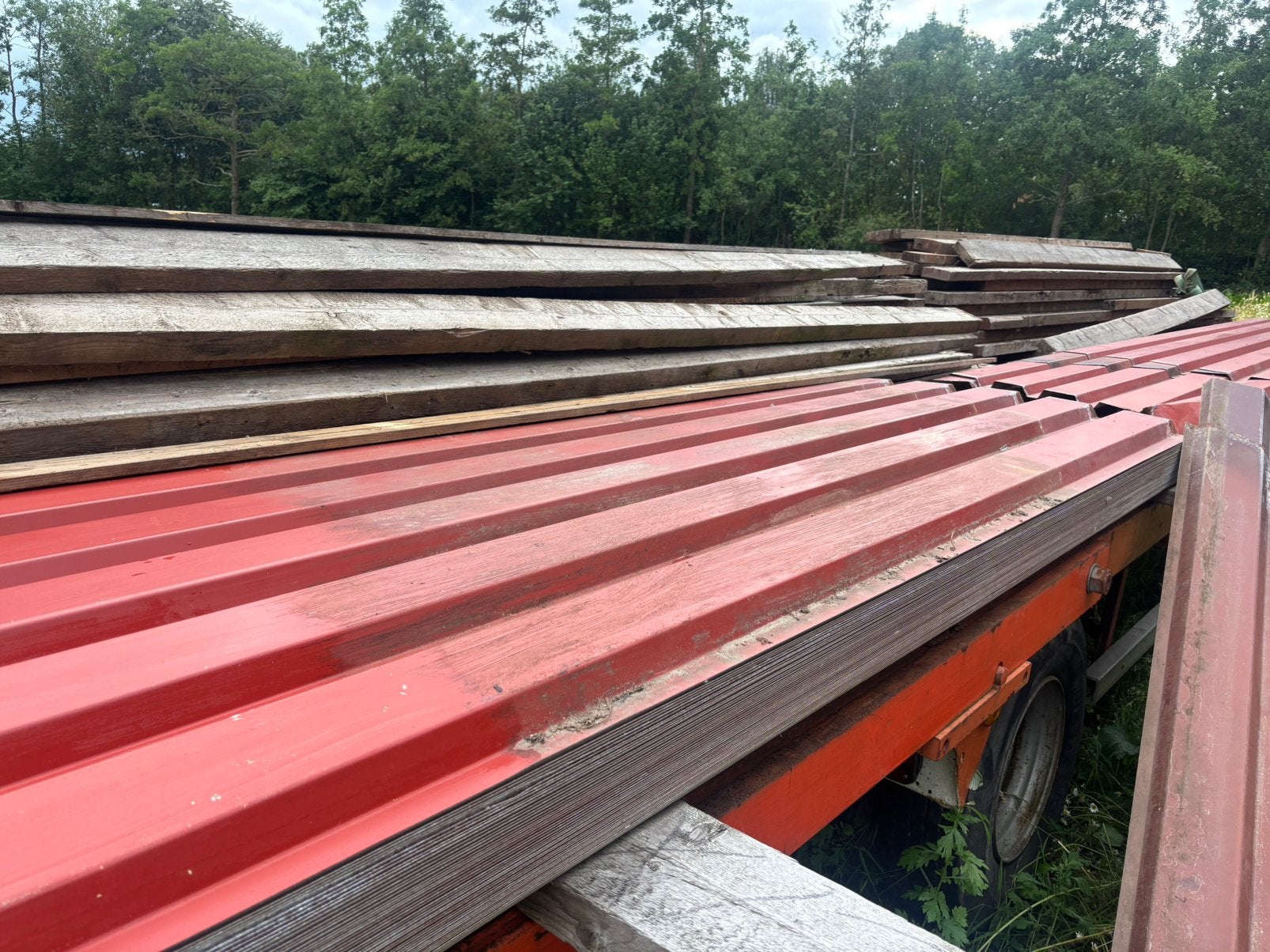 Rood damwand gevelbeplating 1mm, Ophalen, Zo goed als nieuw, Overige metalen