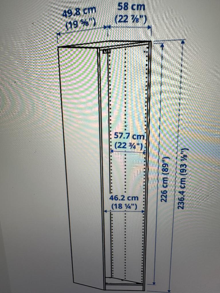 Witte IKEA PAX kast met spiegeldeur, 4 planken en roede, Gebruikt, 200 cm of meer, Met plank(en), 50 tot 75 cm