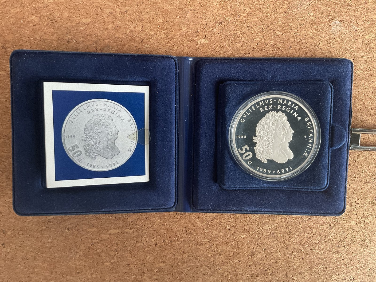 Zilveren 50 Gulden Munt Willem en Mary 1989, Koningin Beatrix, Zilver, Ophalen of Verzenden, Losse munt