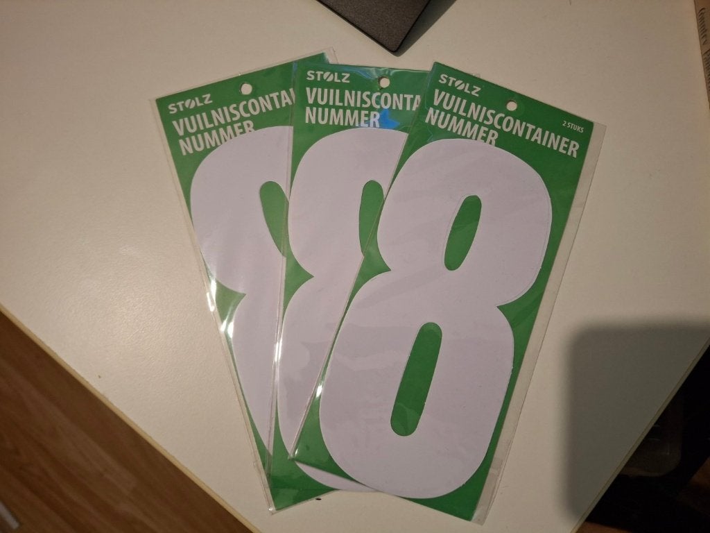 nummer 8, huisnummer, kliko, brievenbus 3 stuks, Ophalen of Verzenden, Overige materialen