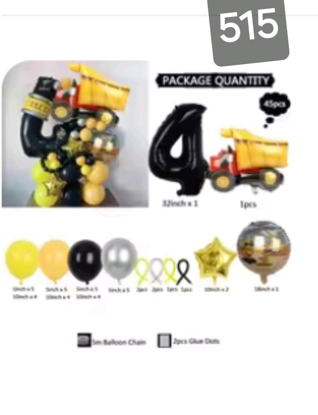 Gratis verzending  Bouwvoertuig Ballonnen Set, Ophalen, Nieuw, Versiering, Verjaardag