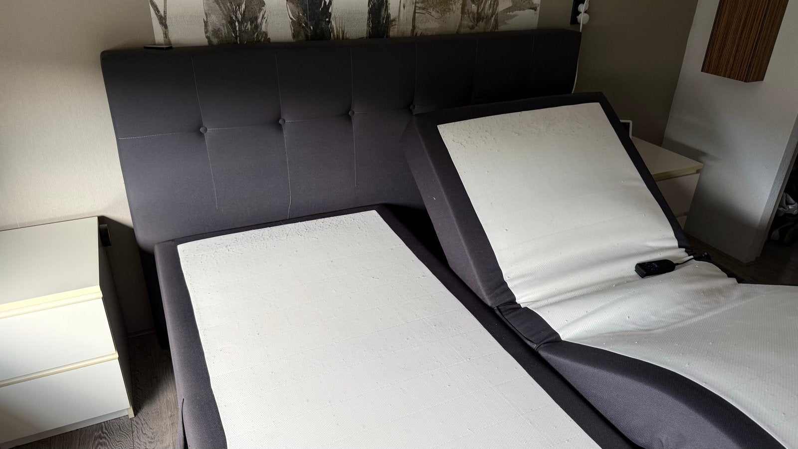 Tweepersoons boxspring elektrisch verstelbare lattenbodems, Ophalen, Tweepersoons, 180 cm, 200 cm