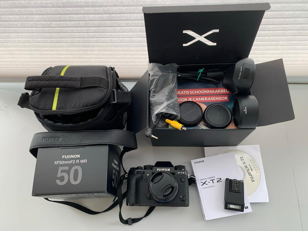 Fujifilm X-T2 systeemcamera met Fujinon XF50mmF2 R WR lens, Audio, Tv en Foto, Fotocamera's Digitaal, Ophalen of Verzenden, Zo goed als nieuw
