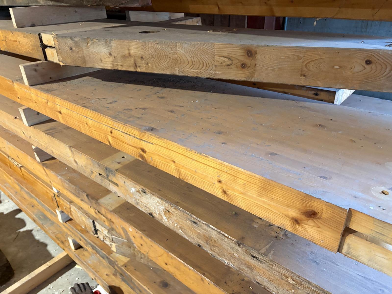 Partij dak spanten hout, Doe-het-zelf en Verbouw, Hout en Planken, Ophalen, Gebruikt, Balk, Overige houtsoorten
