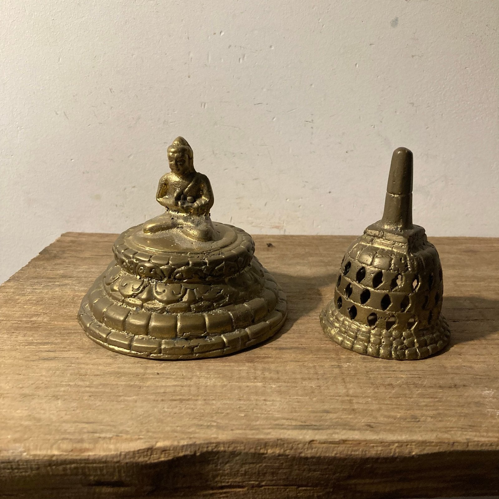 Bronzen of Messing Stoepa met Vairocana Boeddha, Java, Ophalen of Verzenden