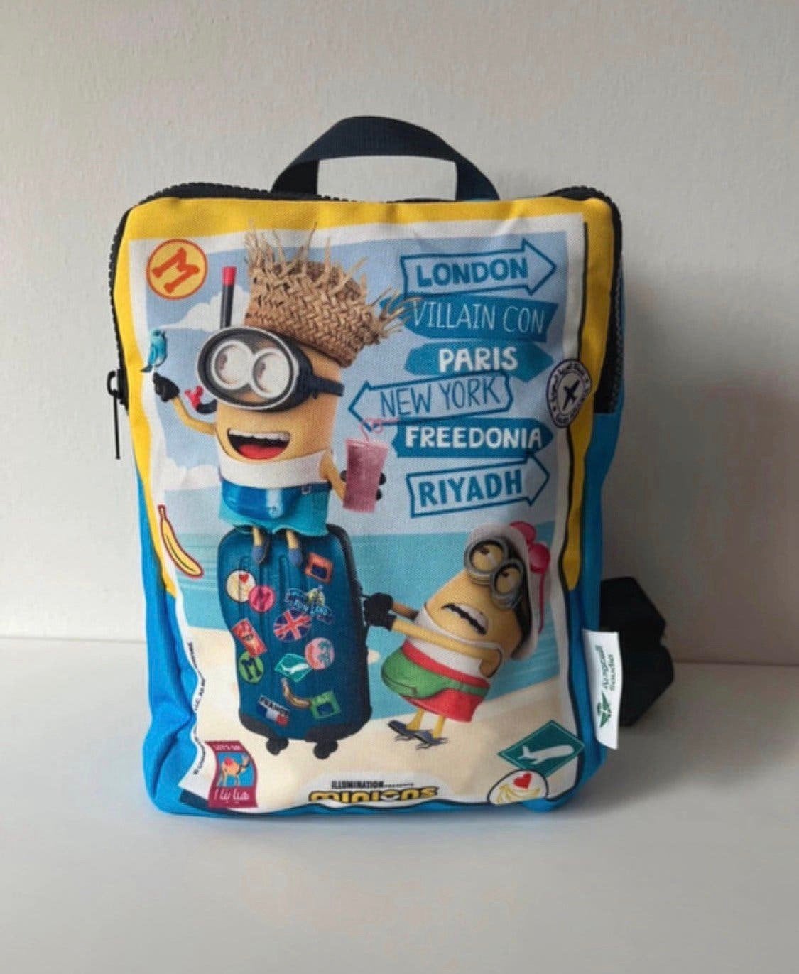 Minion rugzak, Sieraden, Tassen en Uiterlijk, Ophalen, Minder dan 30 cm, Zo goed als nieuw, Blauw
