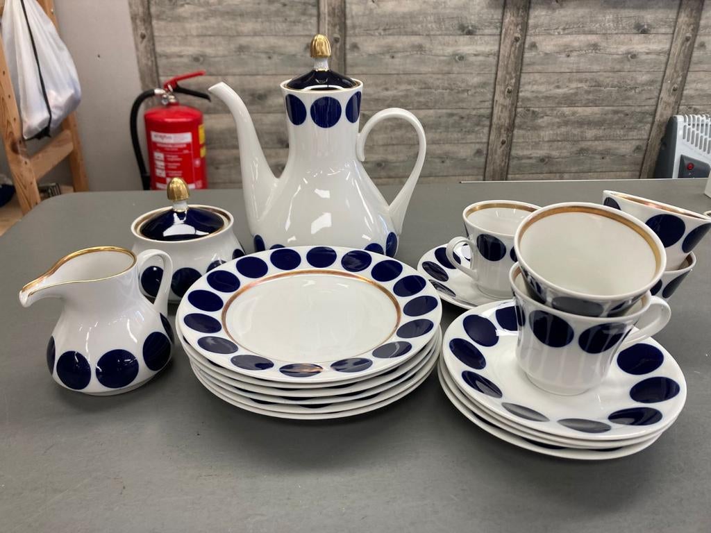 Vintage Echt Weimar Kobalt porseleinen servies, Ophalen