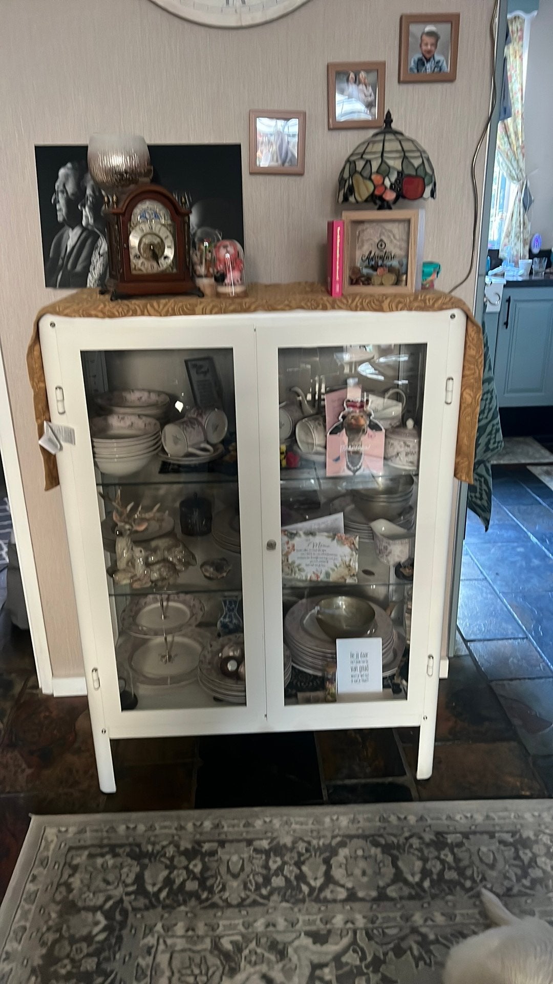 Vintage look vitrine kast  zgan, Ophalen, 50 tot 100 cm, Zo goed als nieuw, Minder dan 100 cm