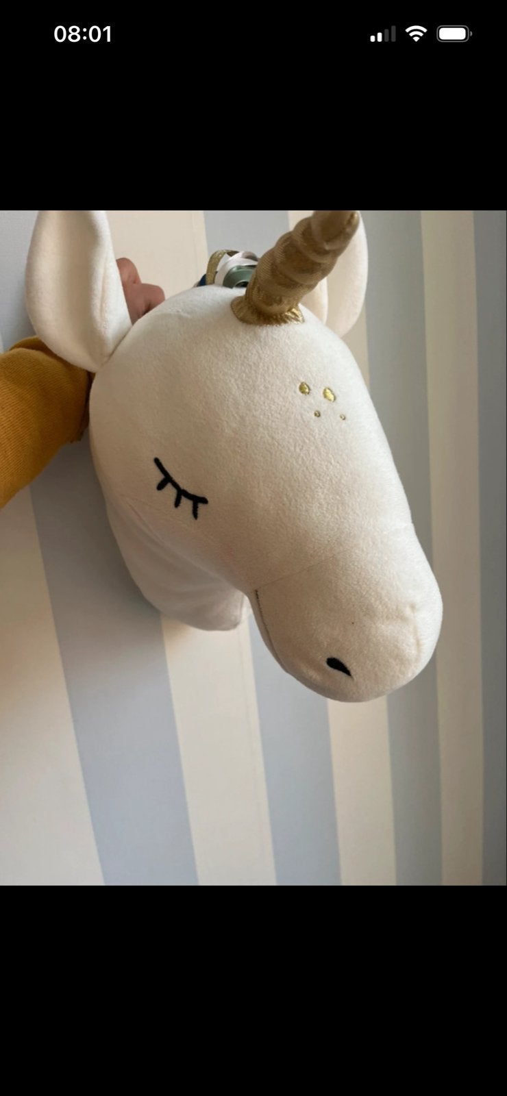 Leuke eenhoorn muurdecoratie voor de kinderkamer, Ophalen of Verzenden, Zo goed als nieuw, Wanddecoratie