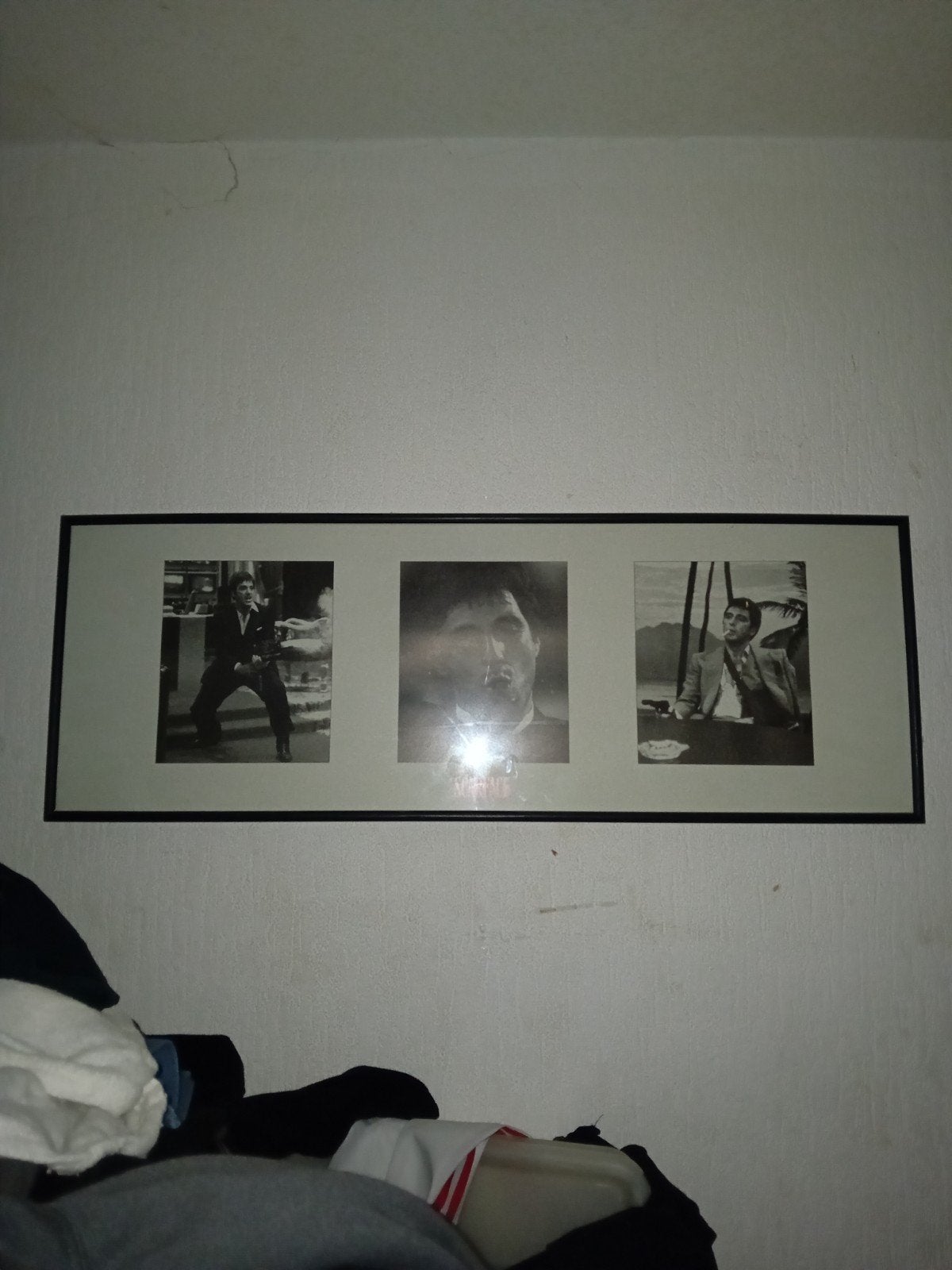 Scarface drieluik poster in lijst, 50 – 75, Gebruikt, Ophalen of Verzenden, 75 tot 100 cm