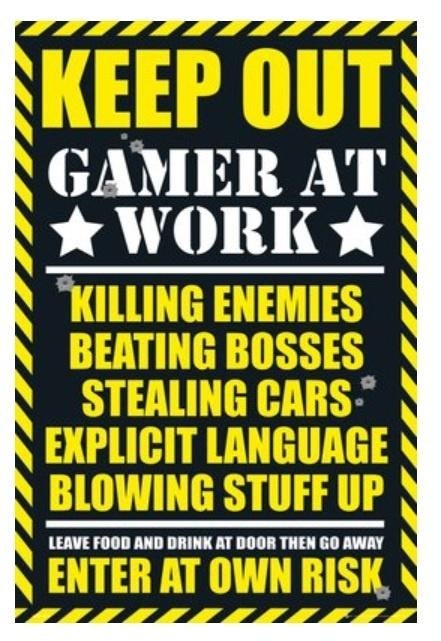 poster gaming keep out 91x61cm geseald deurposter own risk +, Verzamelen, Posters, Zo goed als nieuw, Overige onderwerpen, Deurposter of groter