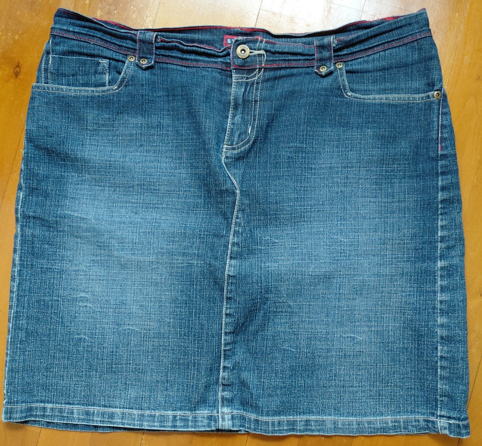 Stoere STX spijkerrok, maat 44, lengte 50 cm, Blauw, Maat 46/48 (XL) of groter, Ophalen of Verzenden, STX