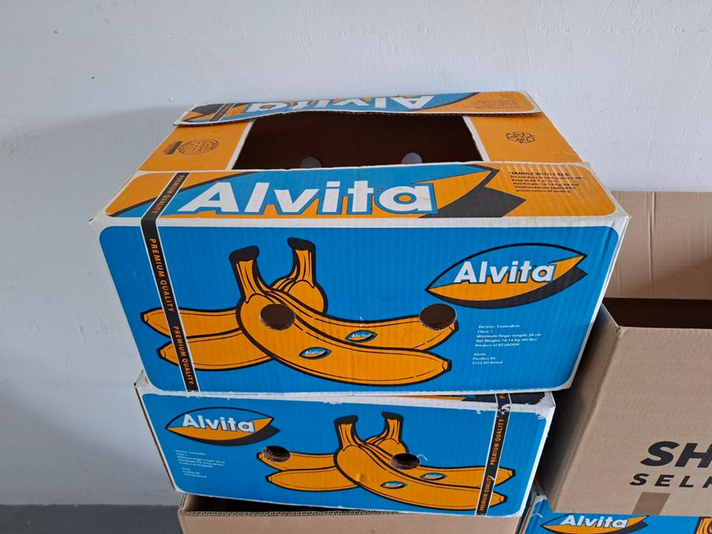 Bananendozen Alvita - Stevige verhuisdozen, Doe-het-zelf en Verbouw, Kratten en Dozen, Ophalen, 40 tot 60 cm, 50 tot 75 cm, 35 tot 50 cm