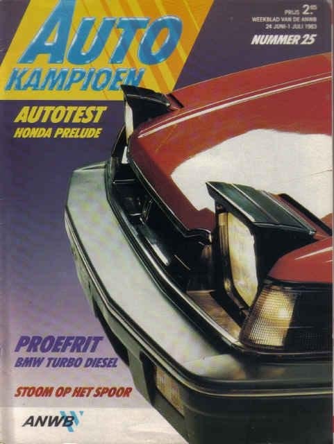 Autokampioen 25 1983 : Honda Prelude - Audi 100 - BMW 524 td, Ophalen of Verzenden, Gelezen, Algemeen