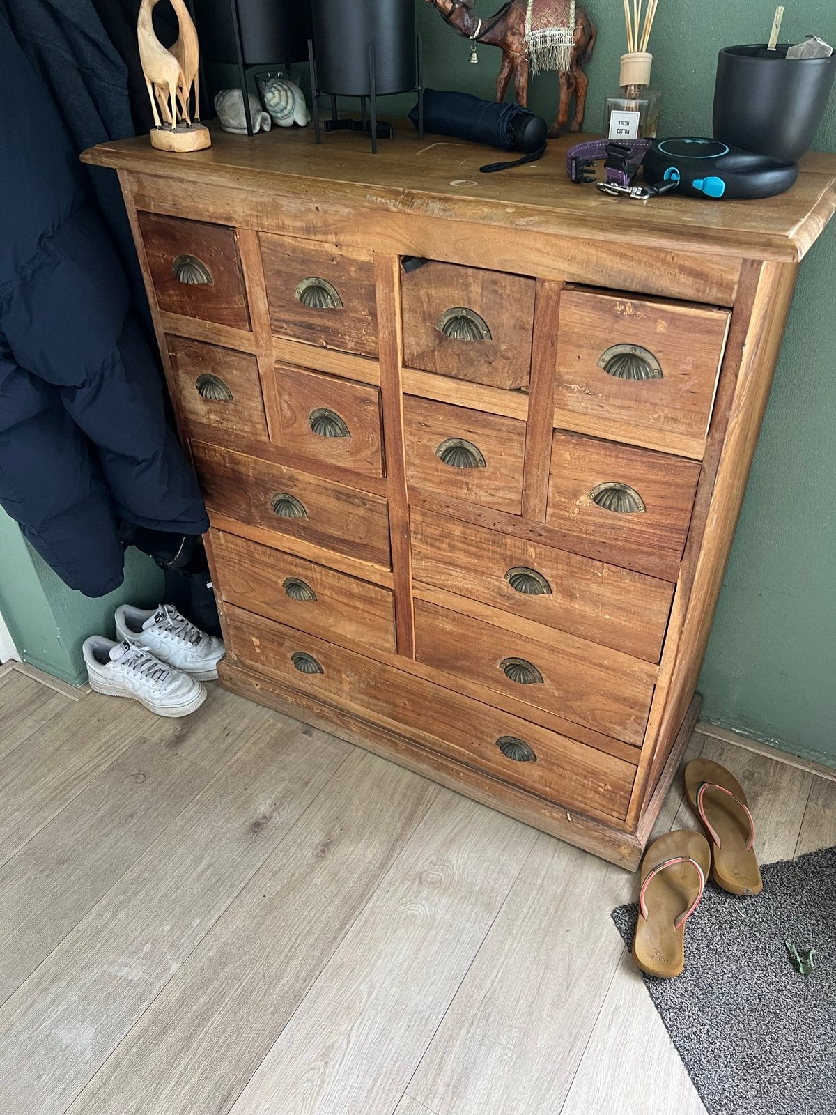 Unieke houten ladekast met 15 lades - Vintage stijl, Ophalen, Gebruikt, 50 tot 100 cm, Met lade(s)