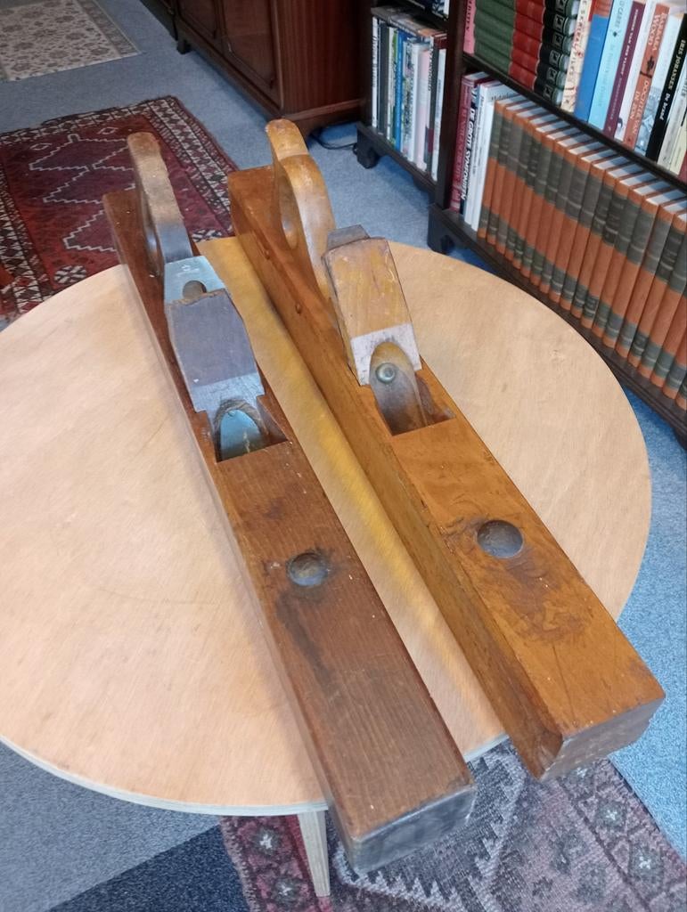 Set van 2 vintage houten schaven voor houtbewerking, Antiek en Kunst, Ophalen of Verzenden