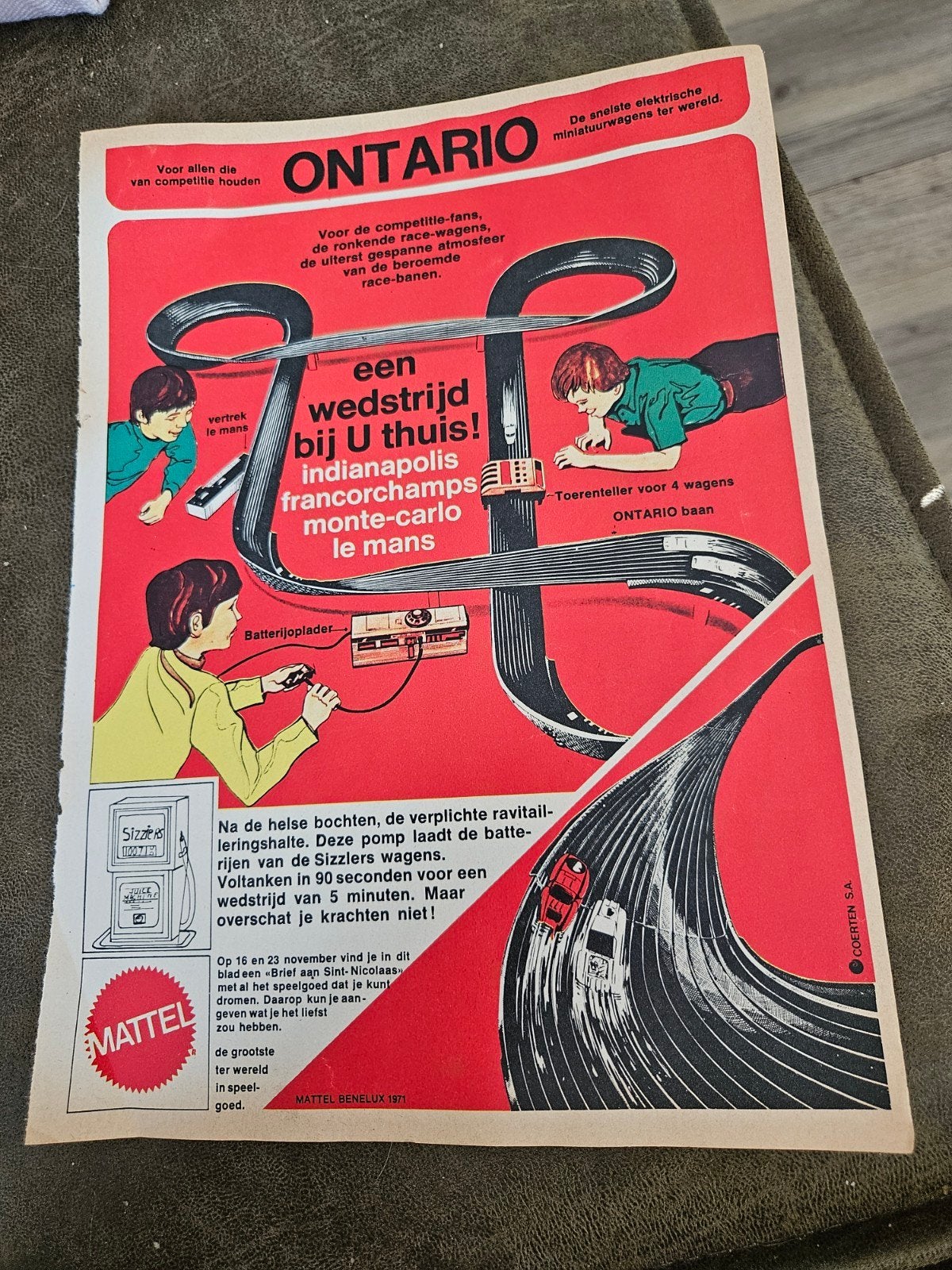 Mattel Ontario Racebaan Advertentie 1971, Ophalen of Verzenden