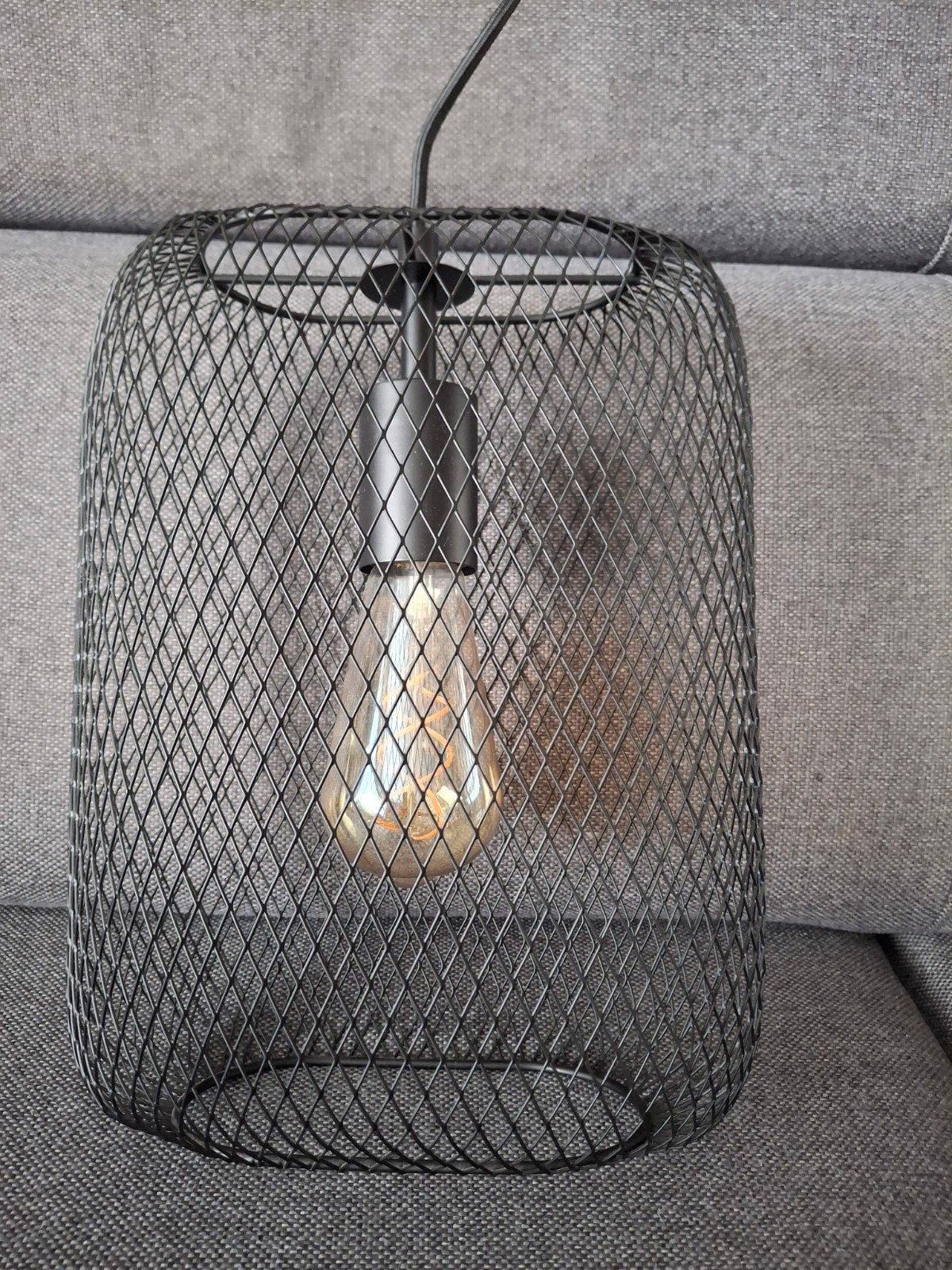 Hanglamp zwart inclusief gloeilamp., Zwart, Ophalen of Verzenden, Zo goed als nieuw, Ovaal