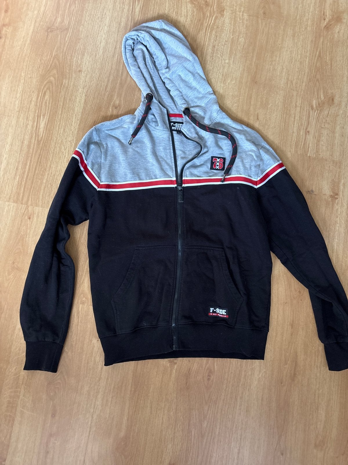 F-SIDE Amsterdam hoodie, maat L ajax, Kleding | Heren, Ophalen of Verzenden, Gedragen, Maat 52/54 (L), Zwart