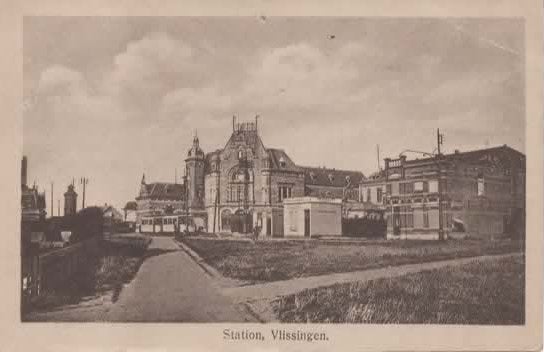 Vlissingen Station electr tram, Verzenden, Voor 1920, Gelopen, Zeeland