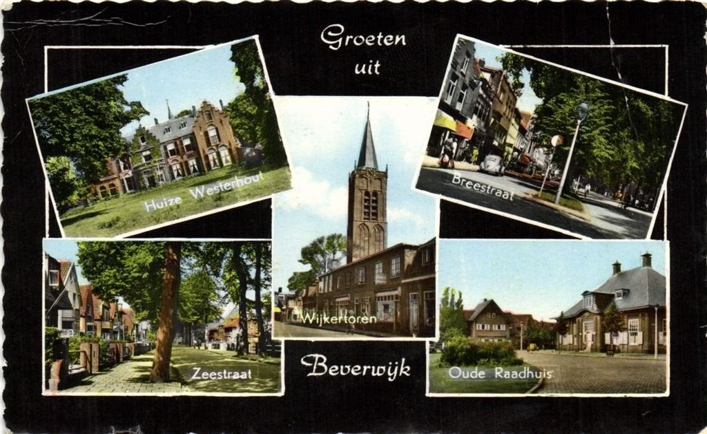 Groeten uit Beverwijk - met 5 afb. o.a. Zeestraat Breestraat, Ophalen of Verzenden, 1960 tot 1980, Gelopen, Noord-Holland