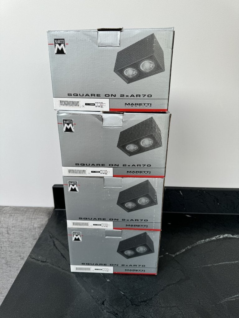 Maretti Square On 2-lichts Opbouwarmatuur / Inbouwspot Zwart, 30 tot 60 watt, Led-lamp, Verzenden, Overige lichtkleuren
