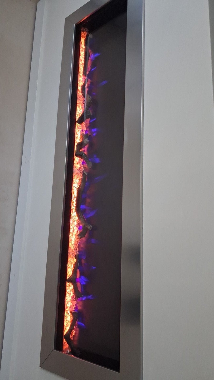 Moderne elektrische inbouw sfeerhaard met LED-vlam effect, Ophalen of Verzenden, Zo goed als nieuw, Inbouwhaard, Elektrische haard