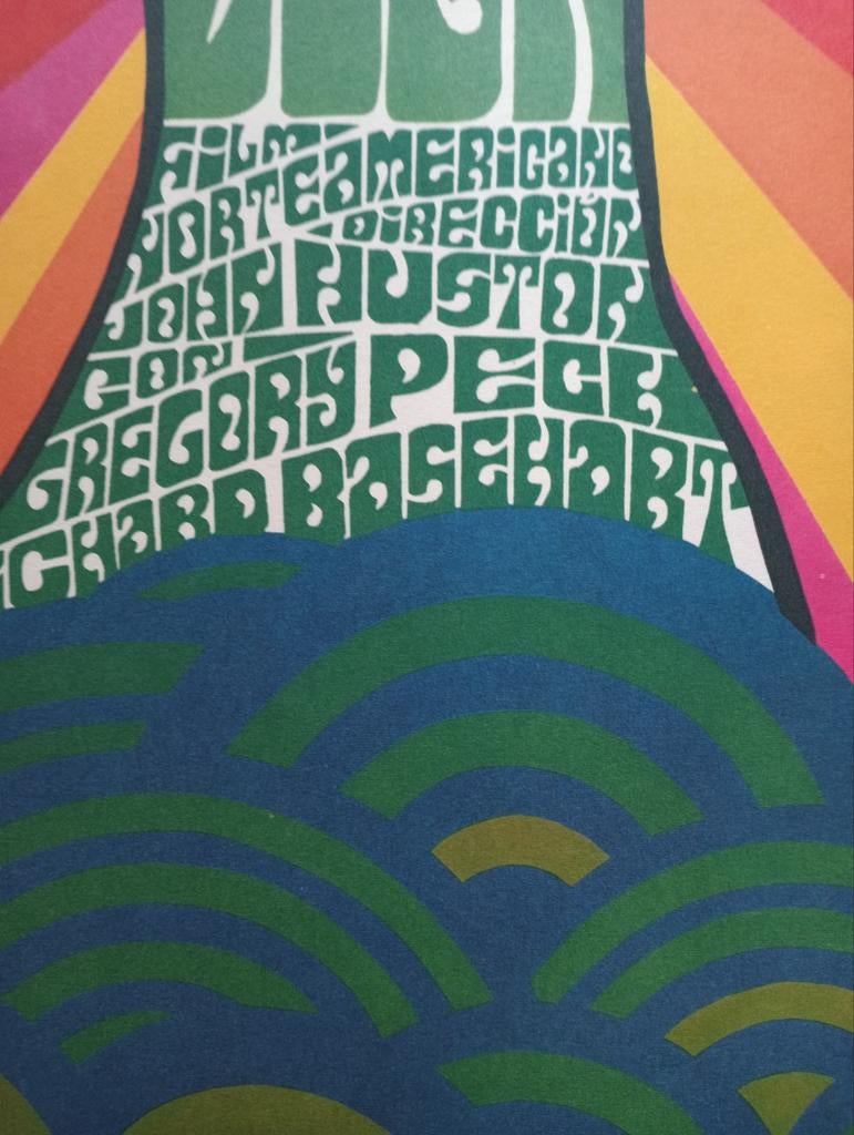 Moby Dick film affiche Cuba 1970, Ophalen of Verzenden, Gebruikt, A1 t/m A3, Film en Tv