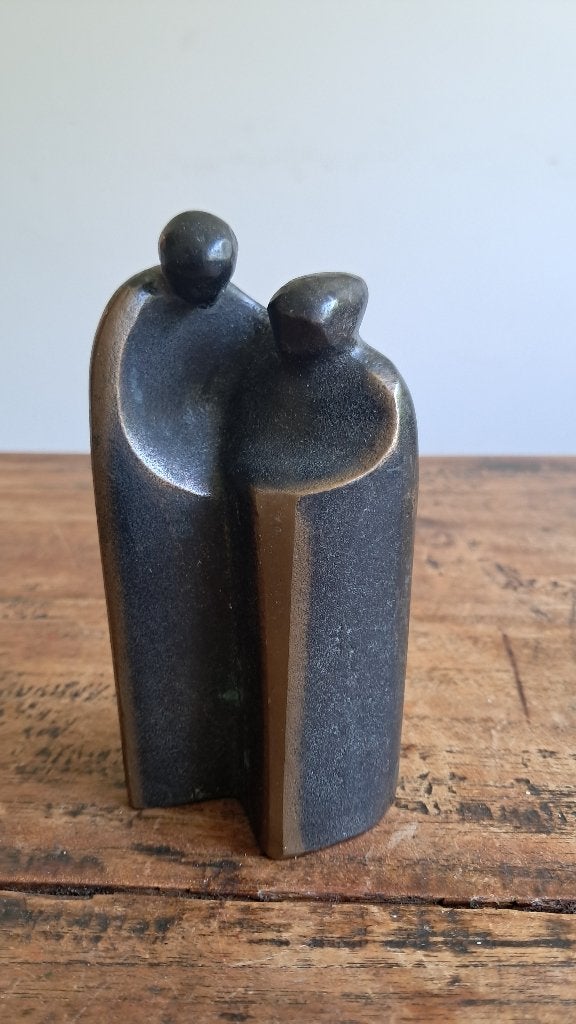 Bronzen beeldje "Tezamen", Verzenden, Zo goed als nieuw, Mens