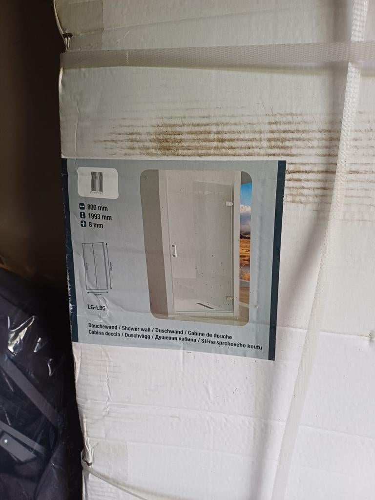 Douchedeur 800x1993mm, 8mm glas - Nieuw in doos, Ophalen, Nieuw, Glas, Douche