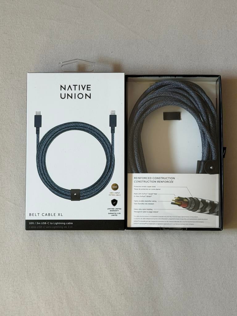 Native union 3m usb-c to lightning cable, Ophalen of Verzenden, Zo goed als nieuw