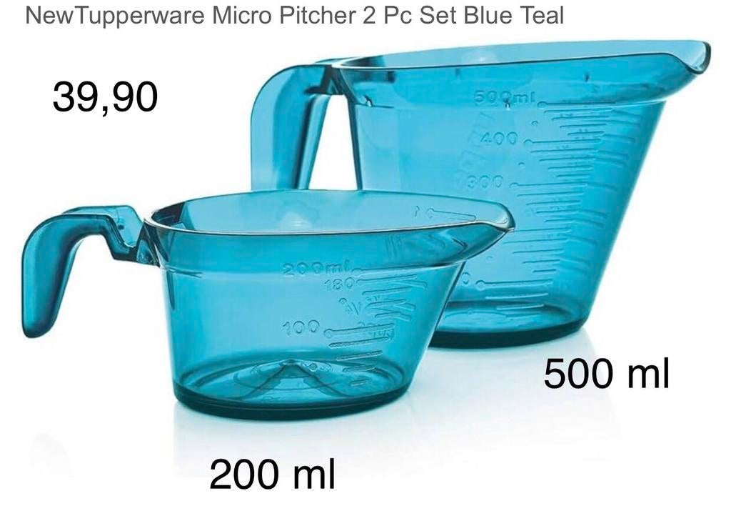 Tupperware Micro Cook Maatbeker Set (200ml & 500ml), Ophalen of Verzenden, Nieuw, Blauw, Beker of Kan