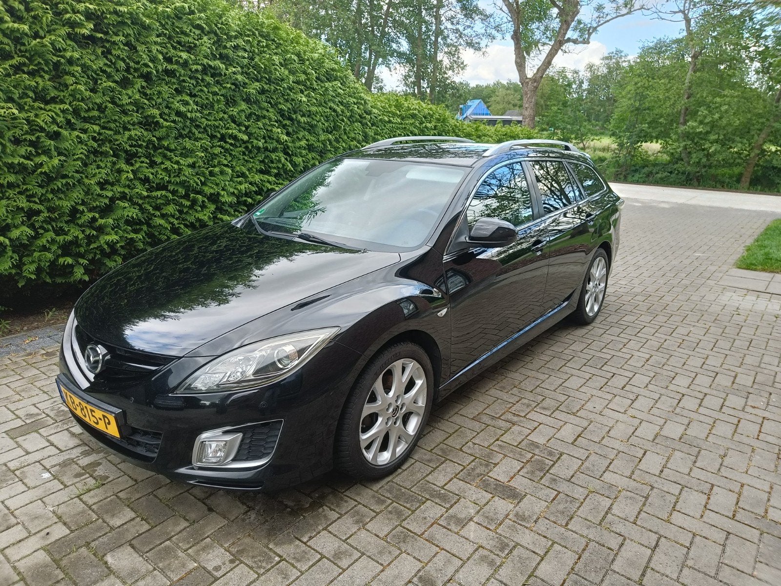 Mazda 6 2.5 S-VT GT-M Sportbreak, Auto's, Mazda, Zwart, 4 cilinders, Leder en Stof, Zwart