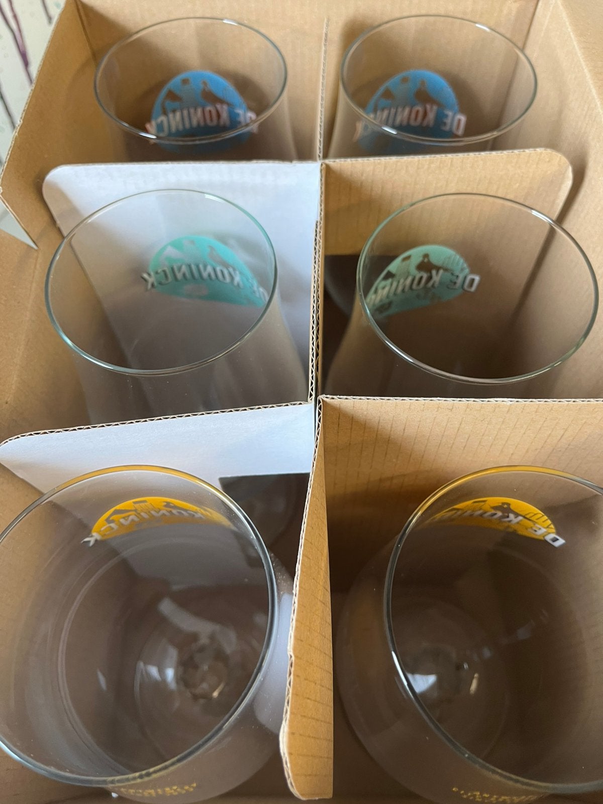 De Koninck bierglazen set van 6 glazen, Ophalen of Verzenden, Nieuw, Glas of Glazen, De Koninck