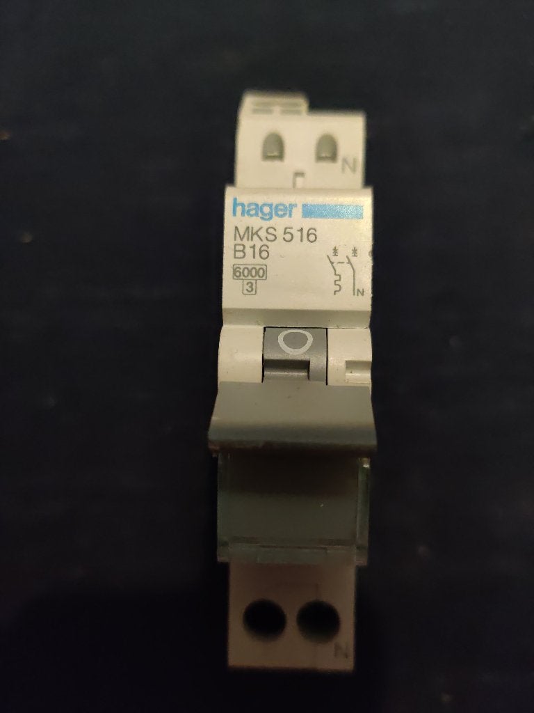 Hager Installatieautomaat B16 MKS 516, Ophalen of Verzenden, Nieuw