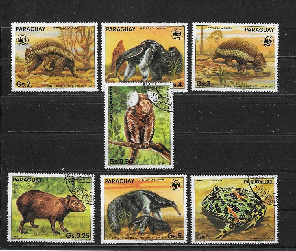Paraquay Paraguay fauna postzegels.dieren miereneter enz., Ophalen of Verzenden, Gestempeld, Midden-Amerika