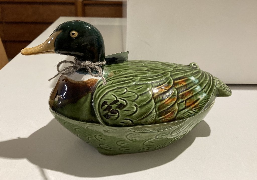 Brocante keramieken terrine- patepot / eend / Michel Caugant, Ophalen