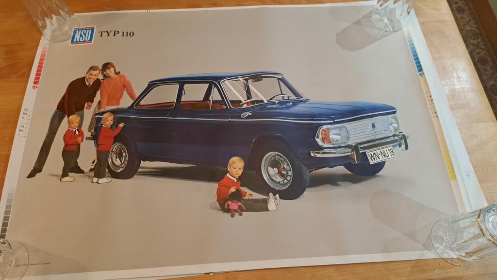 NSU TT A1 Poster - Originele Reclame Reproductie 1967, Rechthoekig Staand, Nieuw, Ophalen of Verzenden, A1 t/m A3